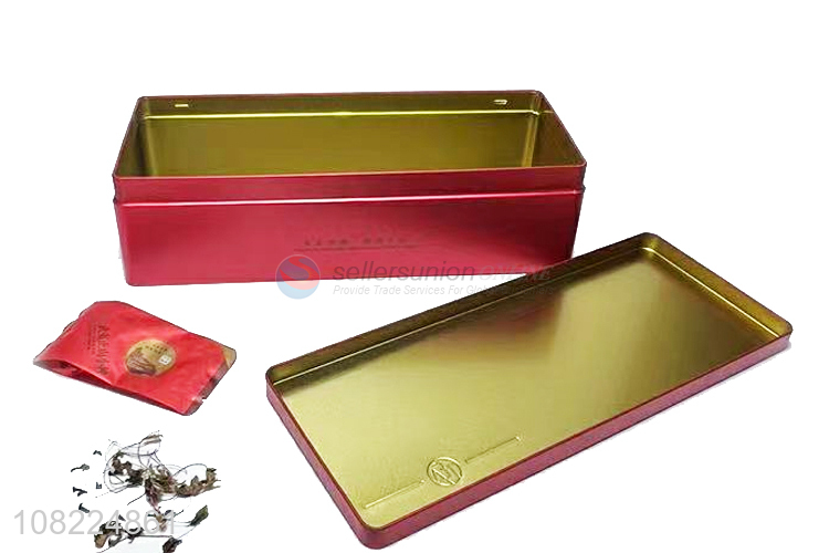 Custom Fashion Tea Container Packing Box Rectangle Tin Box