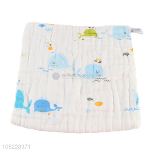 Hot sale skin-friendly pure <em>cotton</em> baby towel infant saliva towel