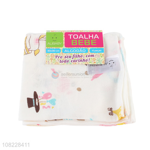 Online wholesale skin-friendly organic cotton baby saliva <em>towels</em> 4pcs