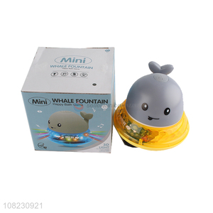 Wholesale from china whale shape bath <em>spray</em> <em>water</em> toys with light