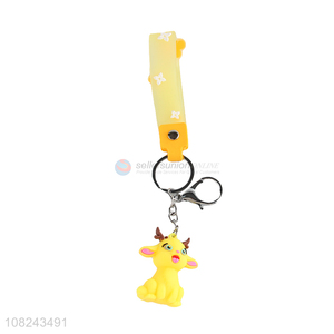 Wholesale cartoon animal keychain keyring soft pvc key chain pendant