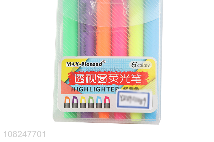 Hot selling multicolor highlighter student marker pens