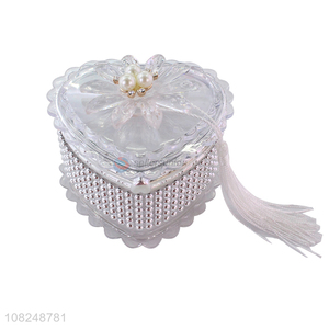 Online wholesale heart shape jewelry storage box with mirror
