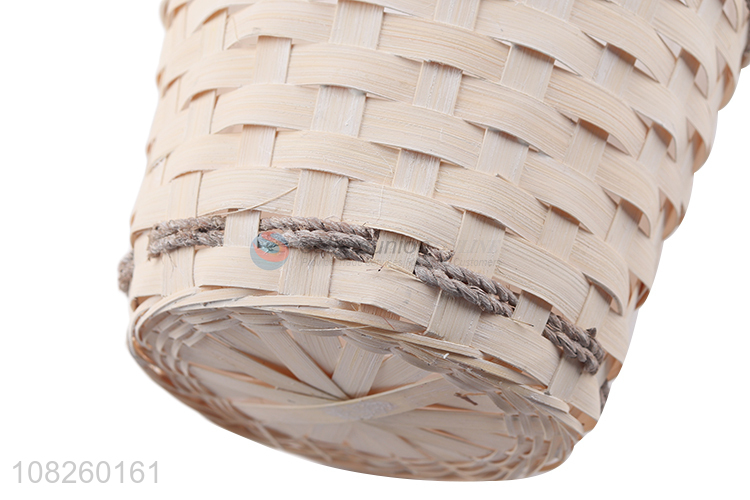 Wholesale handmade natural bamboo woven basket desktop storage basket