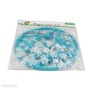 Best Quality Plastic Round Clothing Coat Hanger With 15 Pegs