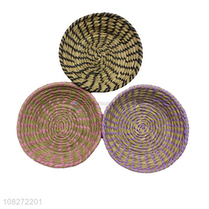 Hot selling multi-function woven straw basket tabletop storage basket