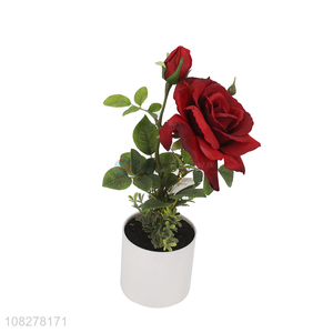Yiwu wholesale creative curling roses nice artificial bonsai