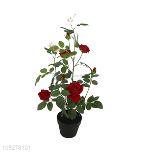 High quality simple rose bonsai home artificial flower for sale