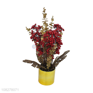 Wholesale artificial red fruit ornament living room bonsai