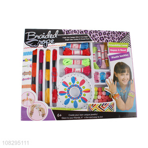 Wholesale colorful bead & rope set DIY braided <em>bracelet</em> making kit