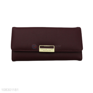 High quality faux leather long wallet trifold <em>purse</em> for <em>women</em>