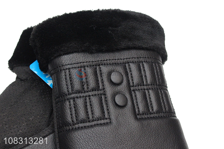 Wholesale winter gloves pu leather touchscreen gloves for men