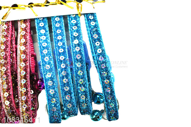 Custom Glitter Pet Collars With Bells Fashion Pet Supplies