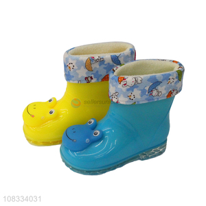 Hot selling kids rain boots mid-calf anti-slip cute rain shoes