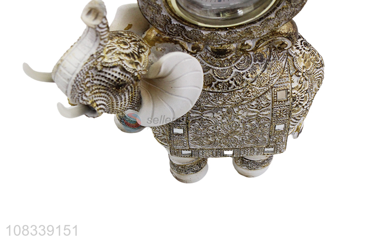 Newest Resin Elephant With Clock Decorative Crafts Ornaments