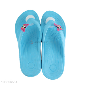 Latest design simple style women blue summer flip-flops slippers