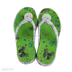 Hot selling ladies fashion printed slippers flip flops