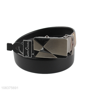 Wholesale fashion pu leather automatic buckle ratchet belt for men