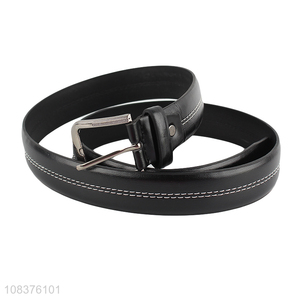 High quality mens casual dress belt stitched pu leather belt