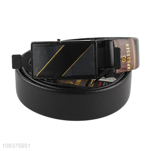 Wholesale business belt pu leather belt automatic buckle belt for men