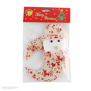 Good Sale Snowman Moon Design Christmas Hanging Ornaments Non-Woven <em>Crafts</em>