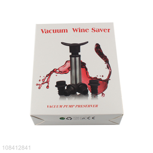 Hot sale stainless steel vacuum wine saver pump preserver bottle stopper