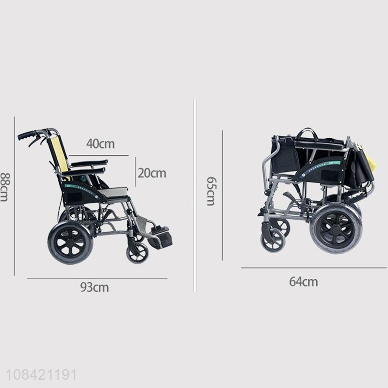 Wholesale folding lightweight manual aluminum alloy wheelchair for old people