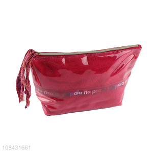 China wholesale red portable cosmetic bag makeup bag