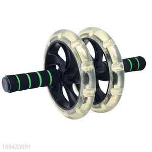 Good quality transparent 2-wheel abdominal wheel roller for strength training