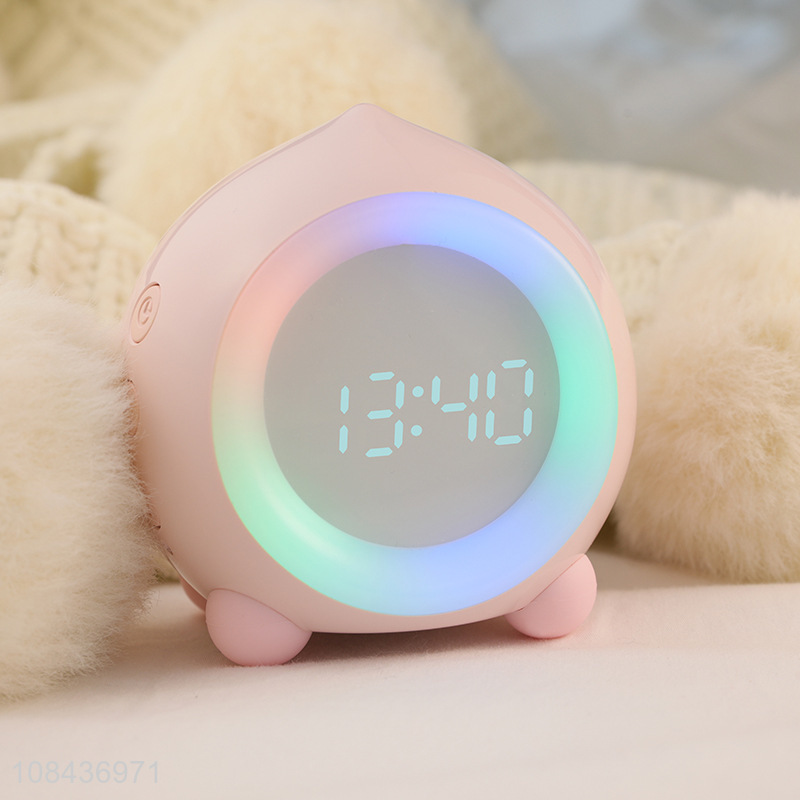 Factory price peach shape smart bluetooth alarm clock