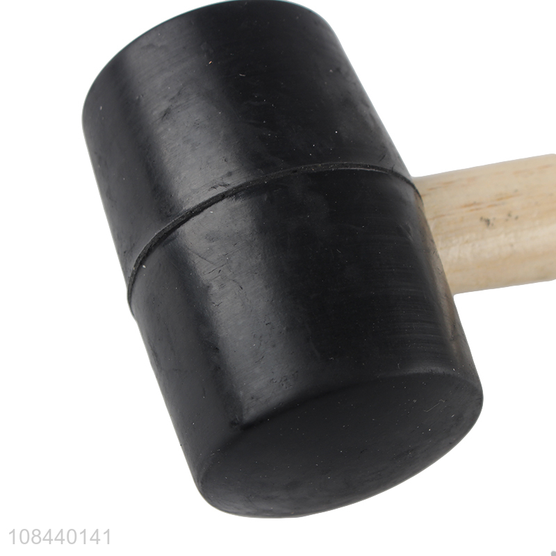 China factory hand tools rubber hammer with wooden handle