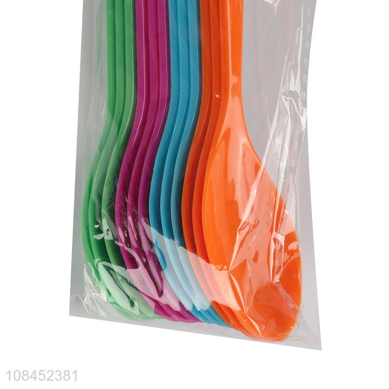 Wholesale colorful disposable plastic spoons for cake, pudding & desserts