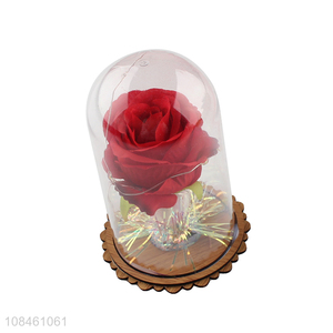 Most popular natural artificial flower fake flower with glass cover