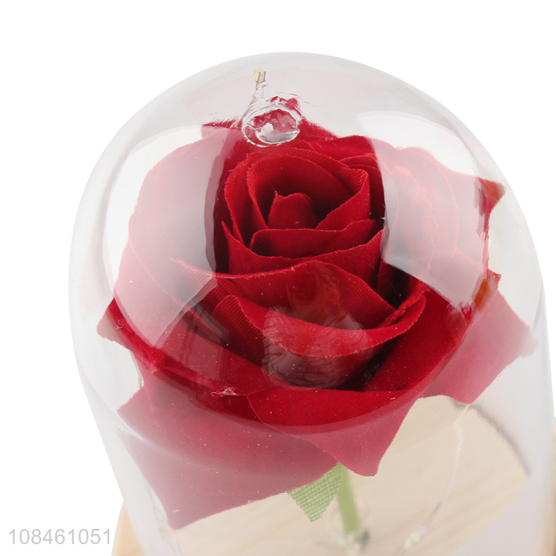 Good quality artificial flower glass gift soap rose for sale