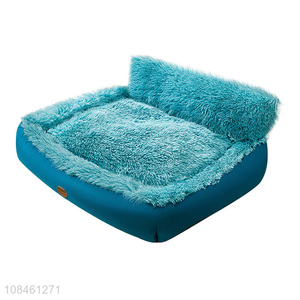 Wholesale winter warm cosy washable fluffy plush dog bed pet products