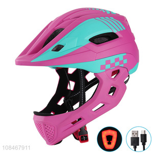 Wholesale kids safety <em>helmet</em> mountain bike <em>helmet</em> with usb charging rear light
