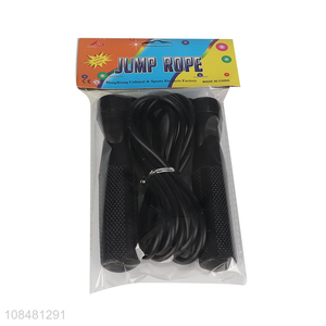 Factory supply black fitness workout jumping rope for sports