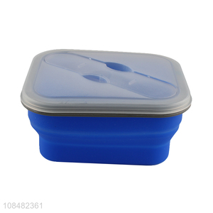 Wholesale collapsible silicone lunch box leakproof bento box