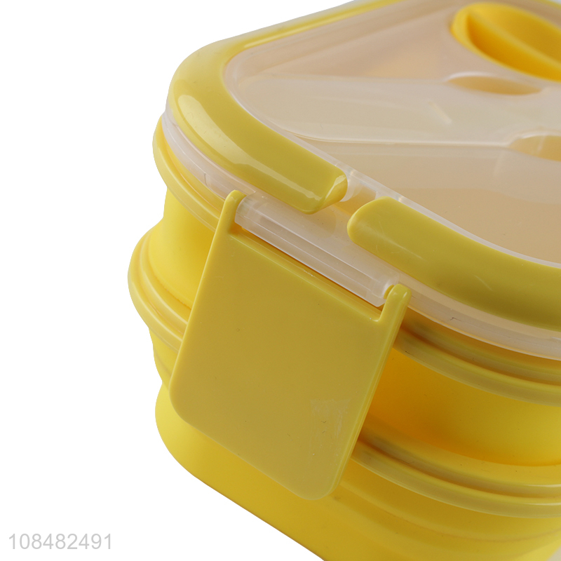 New arrival collapsible silicone lunch box with airtight lid