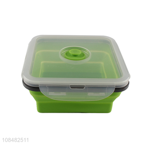 Good quality bpa free airtight collapsible silicone lunch box