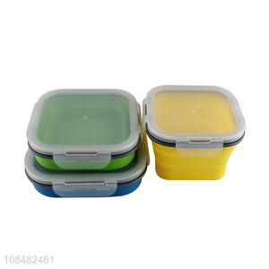 OEM ODM microwave safe collapsible silicone lunch box with lid