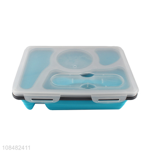High quality bpa free airtight collapsible silicone lunch box
