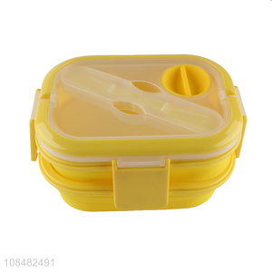 New arrival collapsible silicone lunch box with airtight lid