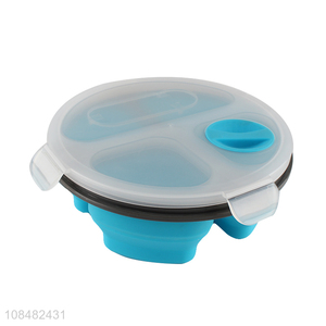 New products collapsible silicone bento box foldable lunch box