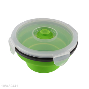 Factory price collapsible food grade bpa free silicone lunch box