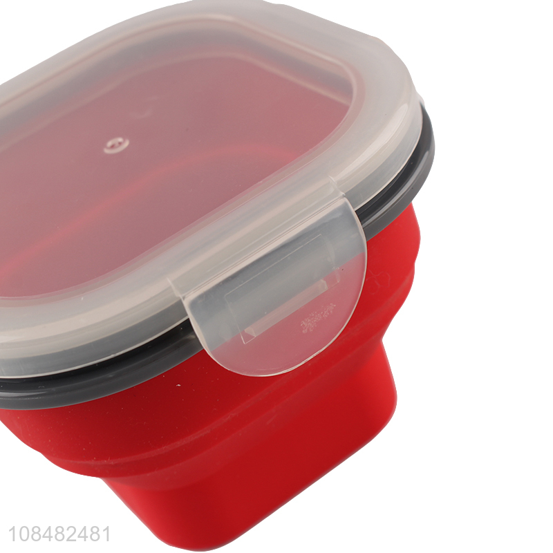 Wholesale foldable airtight silicone lunch box for women men kids