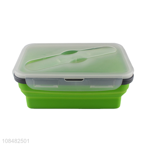 Hot selling leakproof foldable silicone lunch box for office