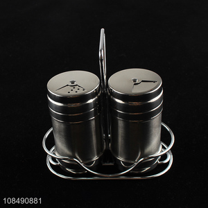 Wholesale glass salt and pepper shakers set with <em>storage</em> holder