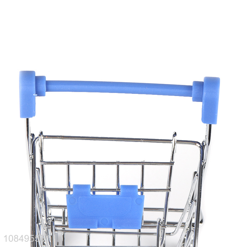 High quality mini shopping cart desktop storage basket