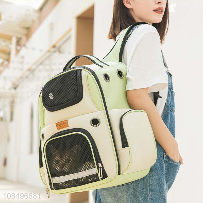 Wholesale outdoor travel waterproof breathable pet carrier cat backpack